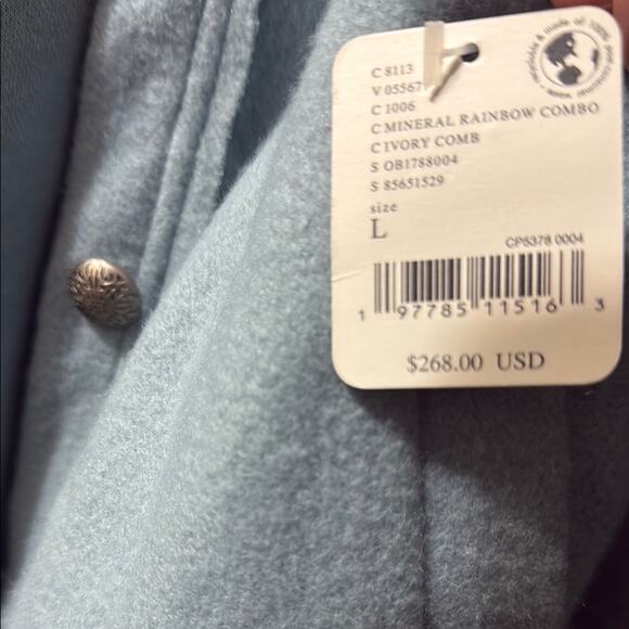 Free People Oversized Cardigan Large Emily Blue NWT - Picture 4 of 11